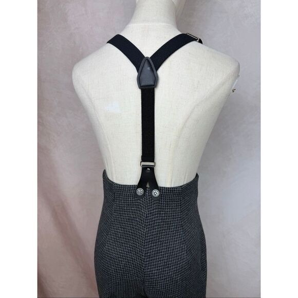 Vintage Pants with Suspenders Houndstooth 1980s 1990s Size Small Grunge Goth Alt - Picture 5 of 9